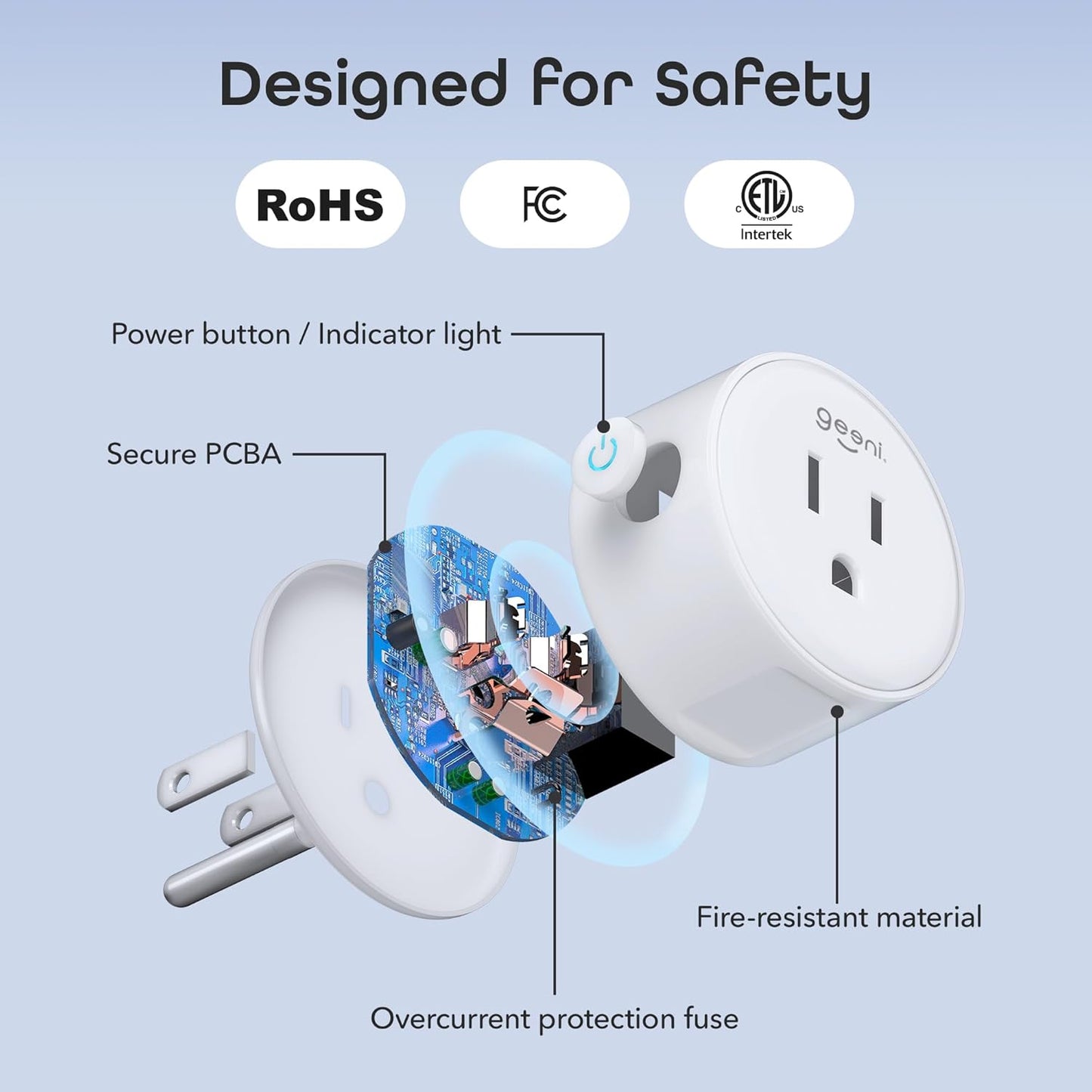 Geeni Dot Smart Plug with 2.4GHz WiFi Connectivity – 2-Pack Compact, Fire-Resistant Smart Outlet Plugs with Schedule & Timer – No Hub Needed, Supports Alexa & Google