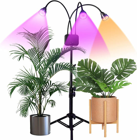 Plant Grow Light with Stand, Full Spectrum 60W LED Floor Plant Lamp for Indoor Plants Growing,Height Adjustable Plant Lamp Timer 3/9/12H