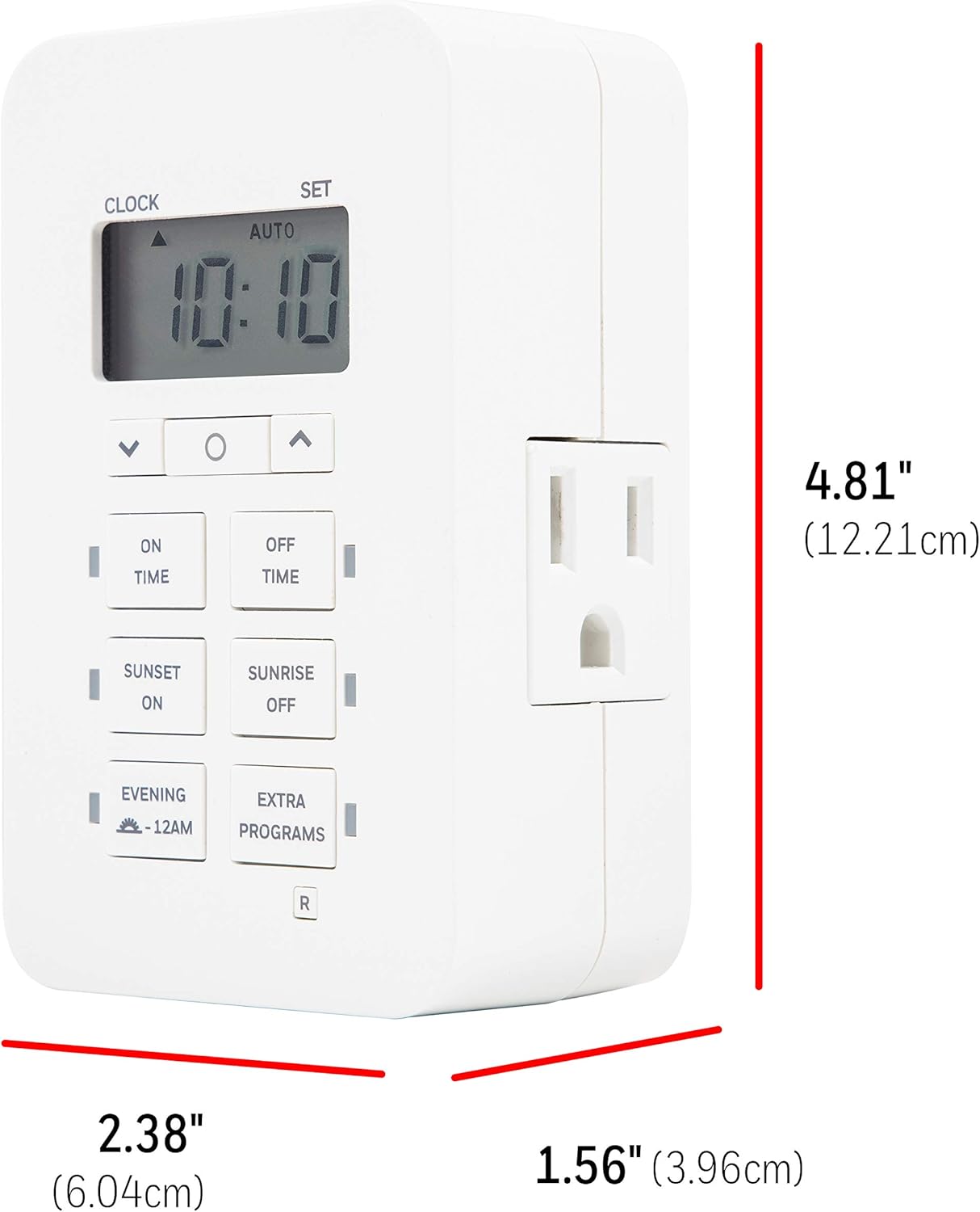 UltraPro Daysmart 7-Day Digital Outlet Timer, 2 Grounded Timer Outlet, Programmable ON/OFF Light, Countdown Plug, 125VAC Light Indoor, Lamp Plug, White, 2 Pack, 46213