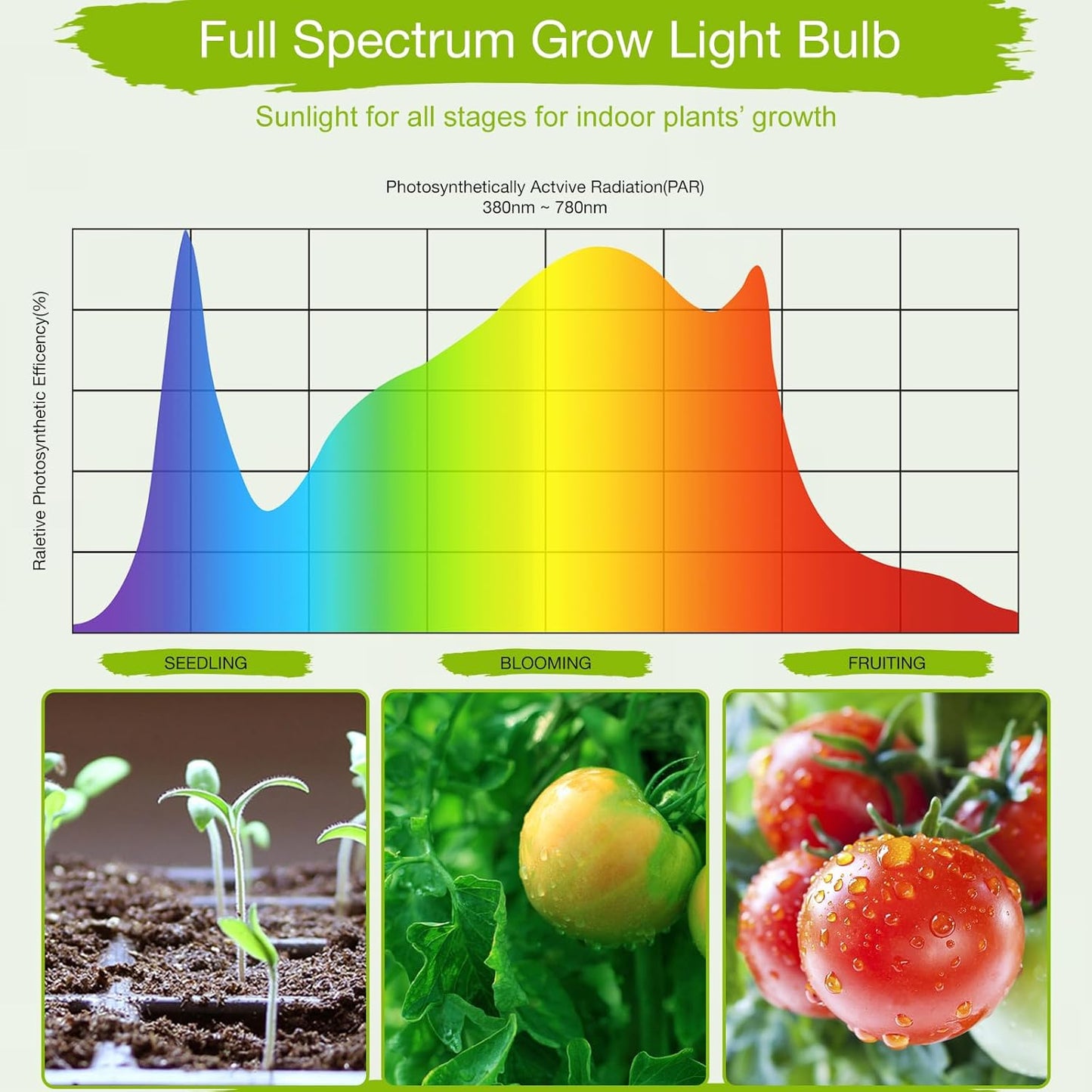Lonwon Grow Light Bulbs 30W, LED Grow Light Bulb PAR38 Bulb, E26 Plant Light Bulb Full Spectrum, 4000K Warm Grow Bulb 320W Equivalent, Grow Light for Indoor Plants, Flowers, Regular Lamp, 1Pack