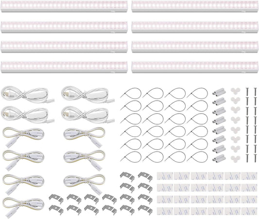 Barrina T5 Grow Lights, Full Spectrum Sunlight for Indoor Plants, 1ft Plant Light for Indoor Growing, LED Grow Light Bulbs, T5 Grow Light Strip, Plug and Play, Pinkish White, 8-Pack