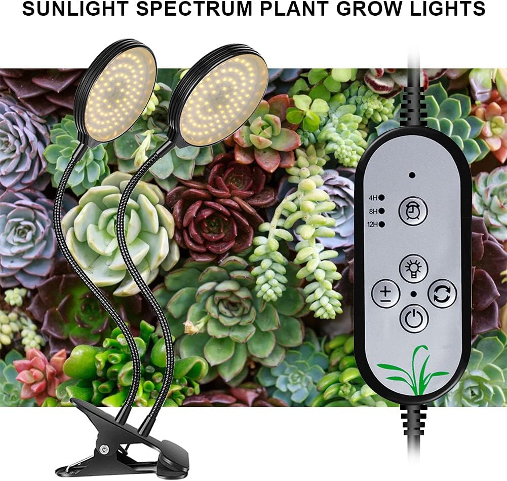 Grow Light 30W Sunlike Full Spectrum LED Plant Grow Lights with Timer Auto On/Off 4/8/12H Waterproof Grow Lamp for Indoor Plants, 5 Dimmable Levels, 3 Switch Modes, Adjustable Gooseneck