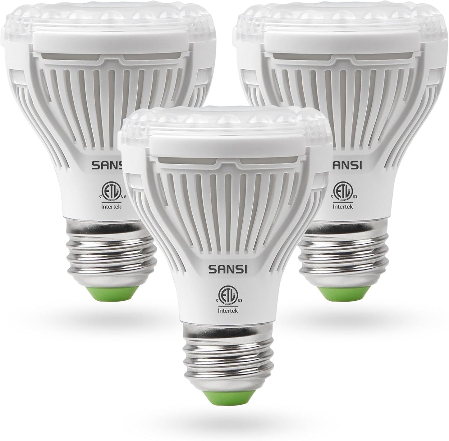 SANSI LED Grow Light Bulb for Seeds and Greens, Full Spectrum 10W Grow Light (150 Watt Equiv) with Optical Lens for Indoor Plant, High PPFD, E26 Base, 3-Pack