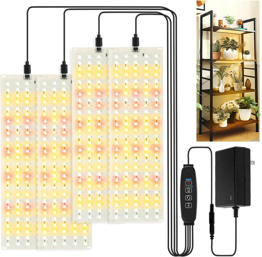 4PCS LED Grow Lights, 40w Full Spectrum Grow Light 540 LEDs Grow Lights for Indoor Plants with Timer Dimmable Thin Grow Light Panel for Under Cabinet Plant Seedlings Flowers Veg and More