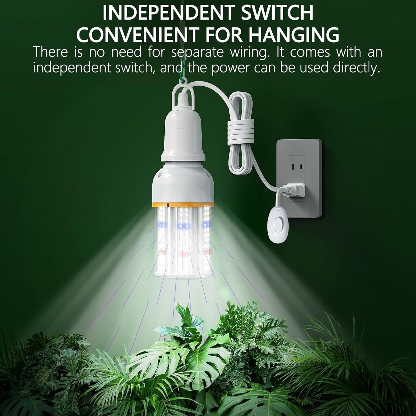 2 Pack led Grow Light Bulb for Indoor Plants, 6000K Blue Red Full Spectrum Plant Grow Light, 360° Large Area Irradiation, Perfect for Growing Flowers and Vegetables Indoors(2 Pack, 168 LED)