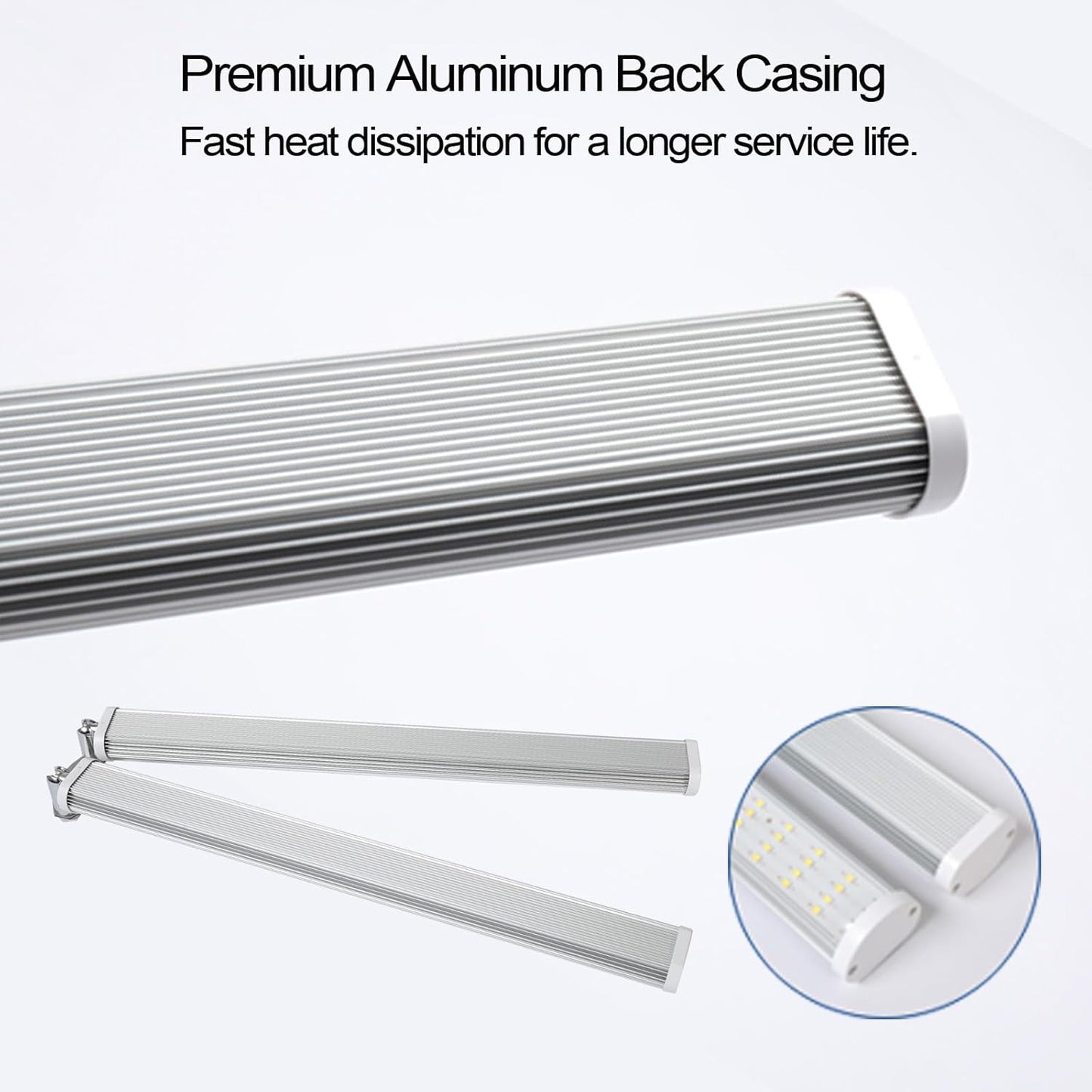 Standing LED Grow Light，Adjustable Dual Head T12 Bar Plant Light, White 6500K Full Spectrum Plant Grow Lamp on Stand for Indoor Plants Seed Starting, Seedlings, Veg, Flower