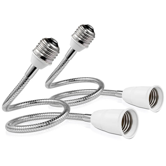 Light Socket Extender Adapter,Standard Bulb Screw Base 6inch 1ft 2ft Flexible Extension Adapter,Bendable Adjustable Extension Neck Grow Light Socket Stand
