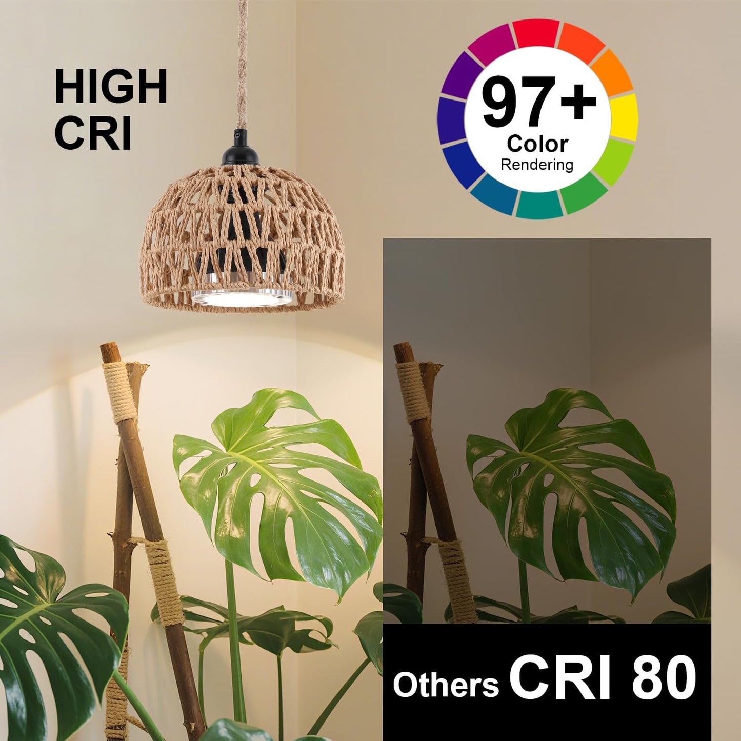 Hanging Grow Lights for Indoor Plants, Full Spectrum Plant Light, with Timer and 15FT Power Cord, 30W Pendant Plant Lights for Indoor Growing, Garden, Flowers, Greenhouse (4000k)