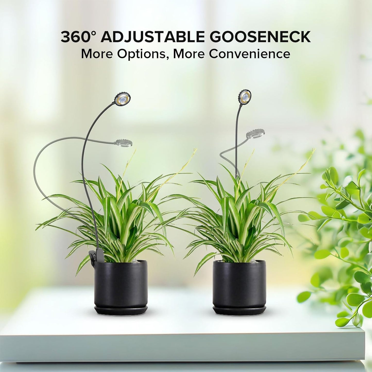 Grow Lights for Indoor Plants, Full Spectrum Plant Grow Lights, 4000K Pot Clip LED Plant Lamps for Indoor Growing with Auto Timer, 4 Dimmable Modes Clip on Light for Succulents 1 Pack