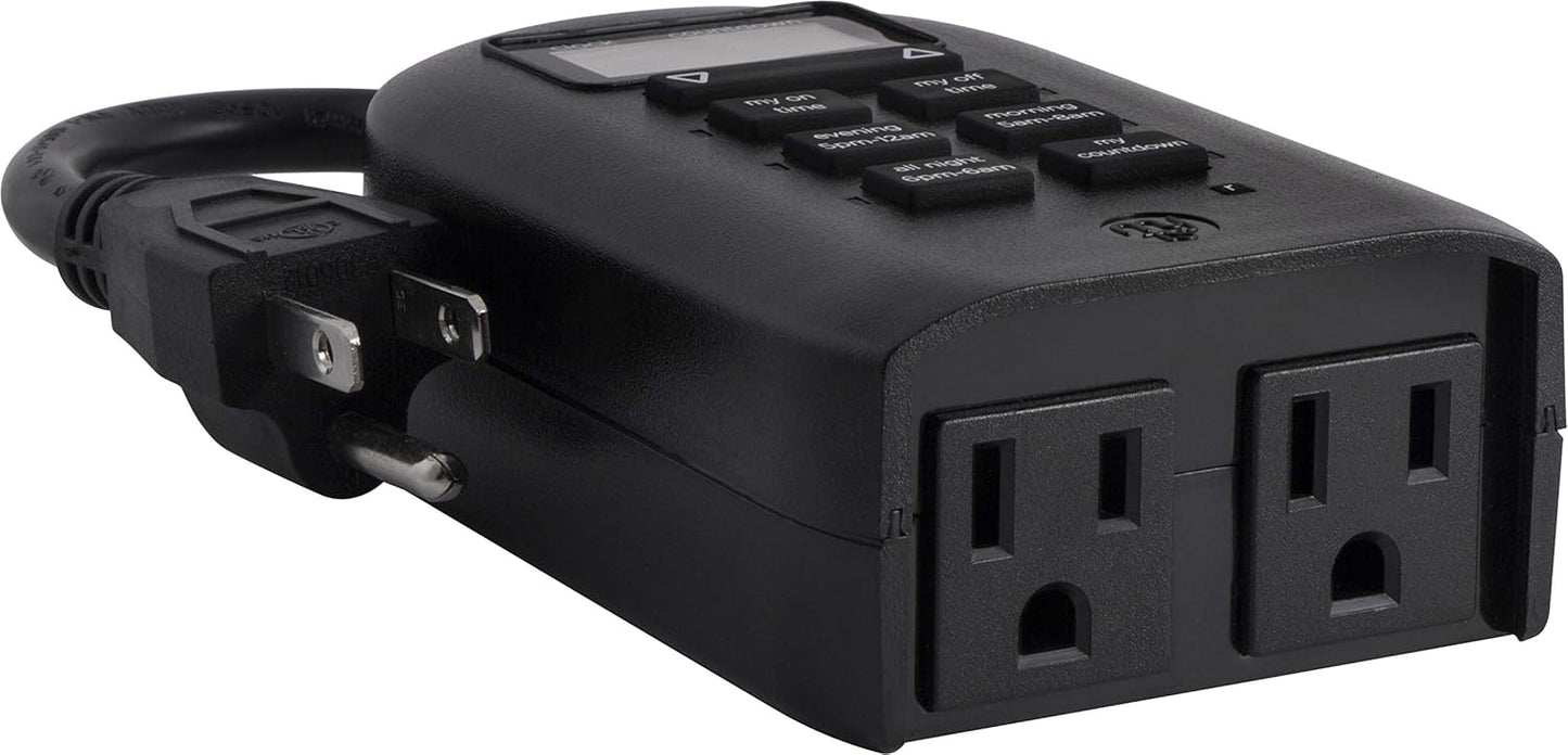 myTouchSmart 26898-P1 Indoor/Outdoor Weather Resistant Digital Plug-in Timer, Custom Presets