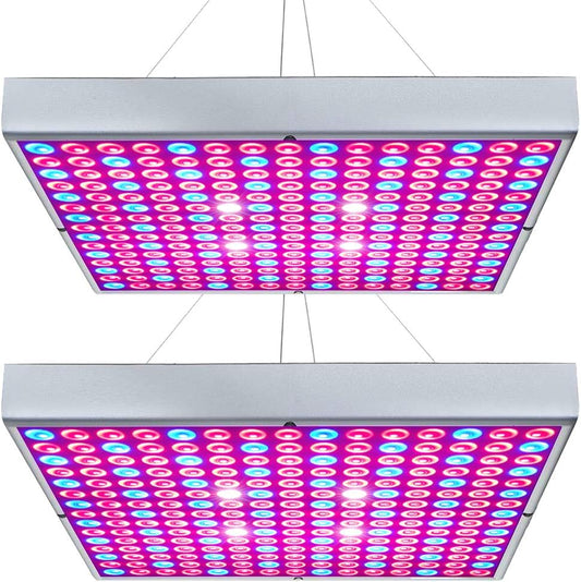 LED Grow Light 225 LEDs Plant Lights Red Blue White Panel Growing Lamps for Indoor Plants Seedling Vegetable and Flower (2 Pack)