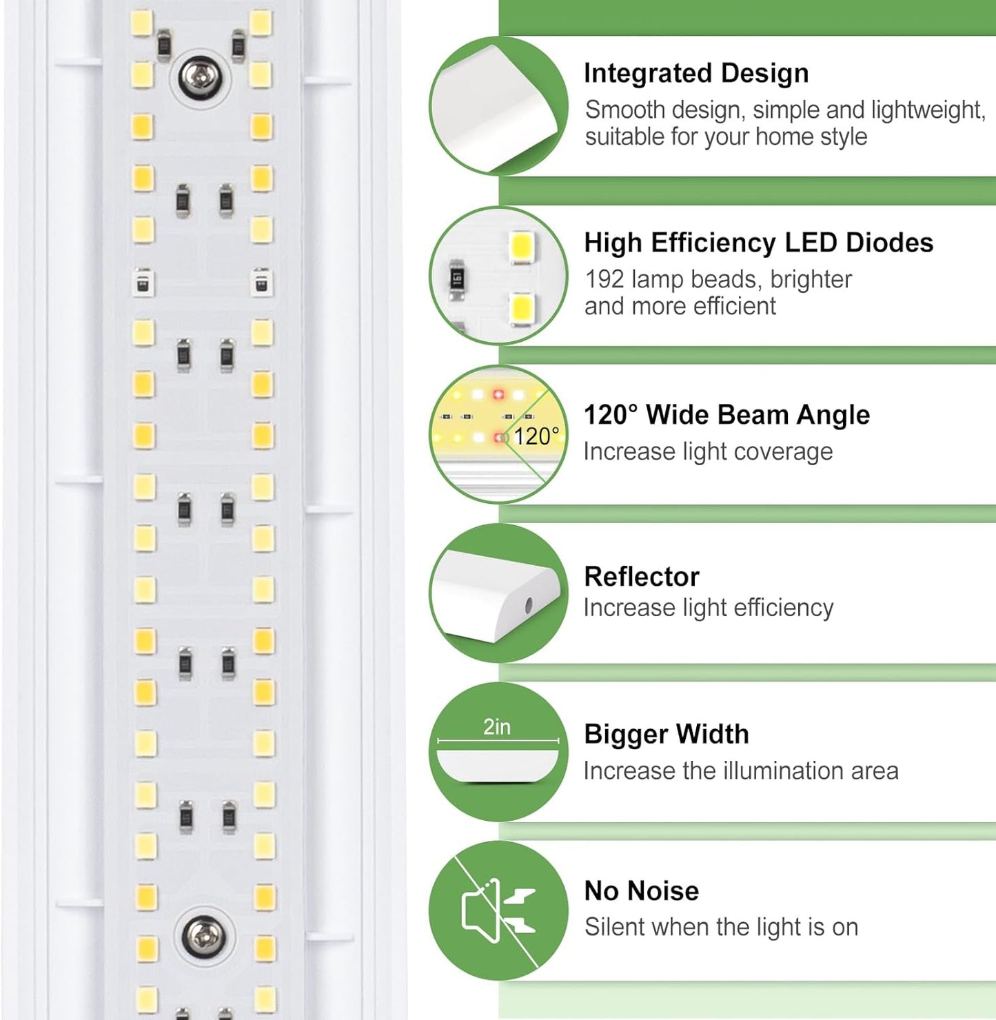 FOXGARDEN Grow Light Strip for Indoor Plants, Full Spectrum 192 LED Bright Grow Lamp with Auto On/Off Timer 4/8/12H, 10 Dimmable Brightness, 2 Packs