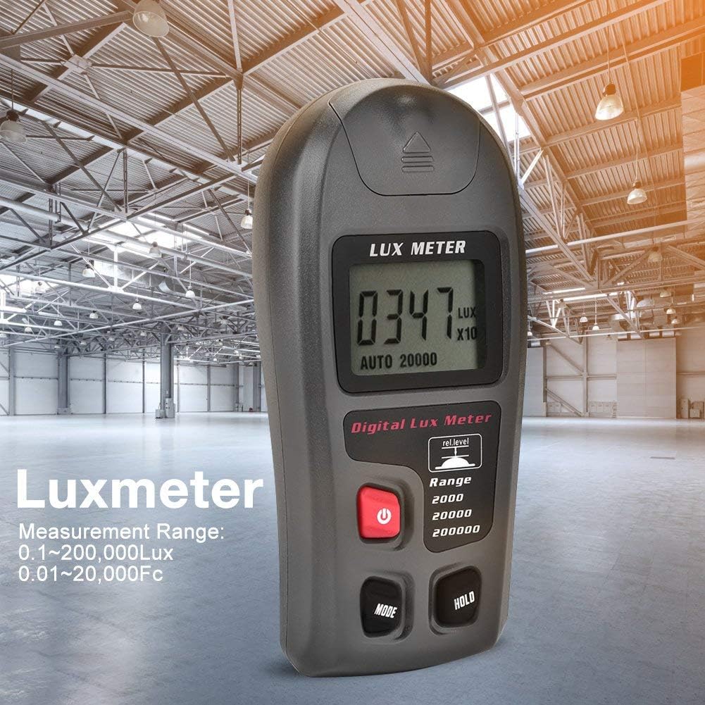 MT-30 Digital Light Meter Lux Meter 0.1-200,000 Lux Range Illuminance Meter with LCD Display Portable Luxmeter for Indoor Outdoor Lighting Measurement
