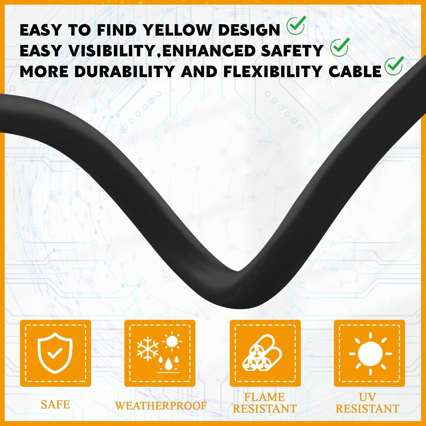 Tellegloww 15ft NEMA 6-15 Extension Cord 6-15P Male to 6-15R Female, 15 AMP Power Cable for 220/240V Air Condition, LED Grow Lights, Digital Ballast Power Cord Heavy Duty 14/3 AWG, 240V, 3750W, Black