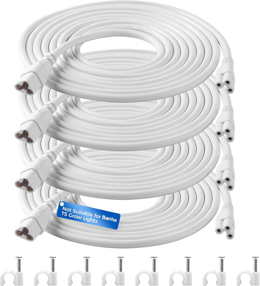 Barrina GM120, Not Suitable for Barrina T5 Grow Lights, Only for Barrina's Products with GM Series Cords, Male and Female Extension Cable, 10FT, Certified, 4 Packs