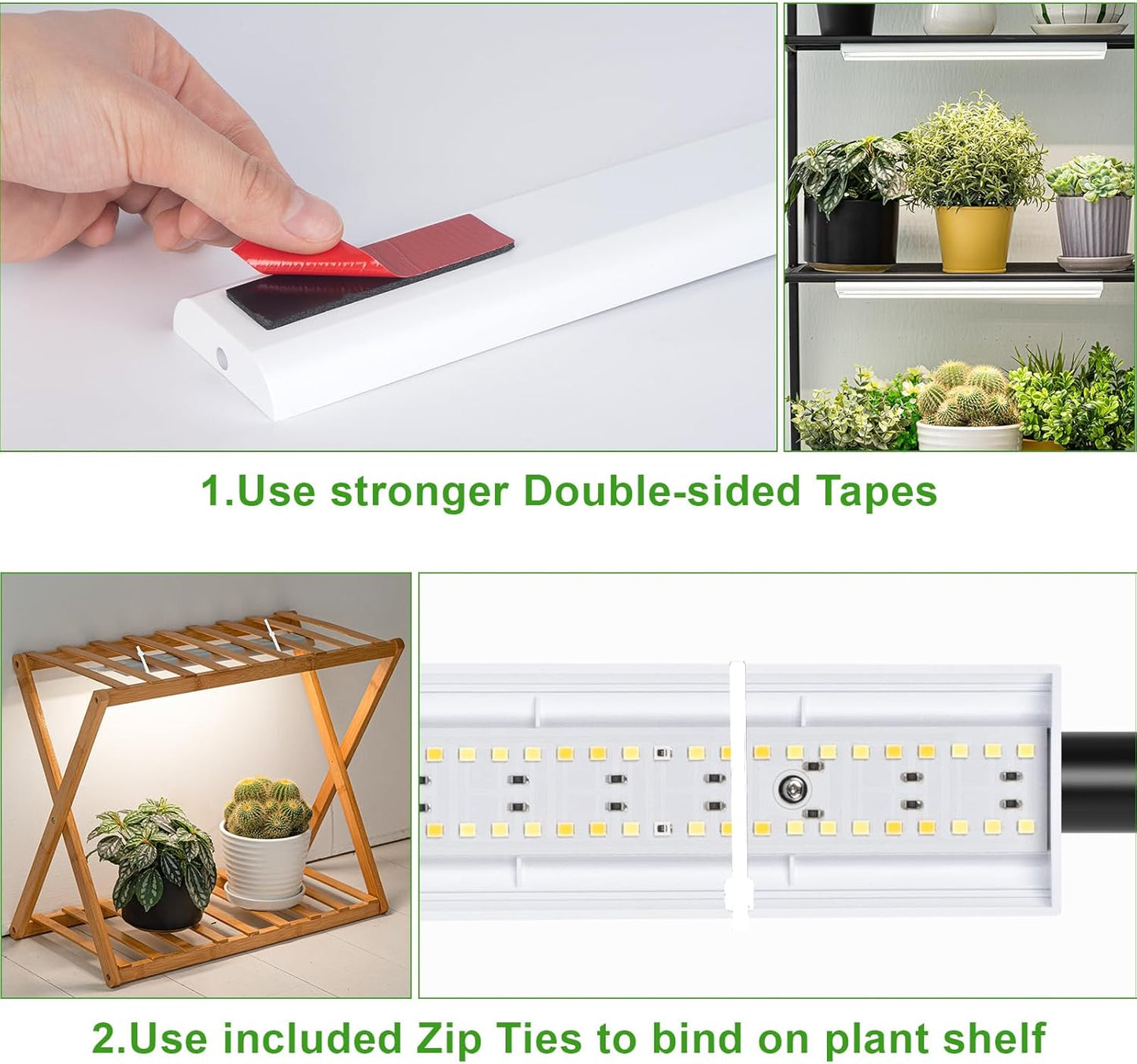 FOXGARDEN Grow Light Strip for Indoor Plants, Full Spectrum 192 LED Bright Grow Lamp with Auto On/Off Timer 4/8/12H, 10 Dimmable Brightness, 2 Packs