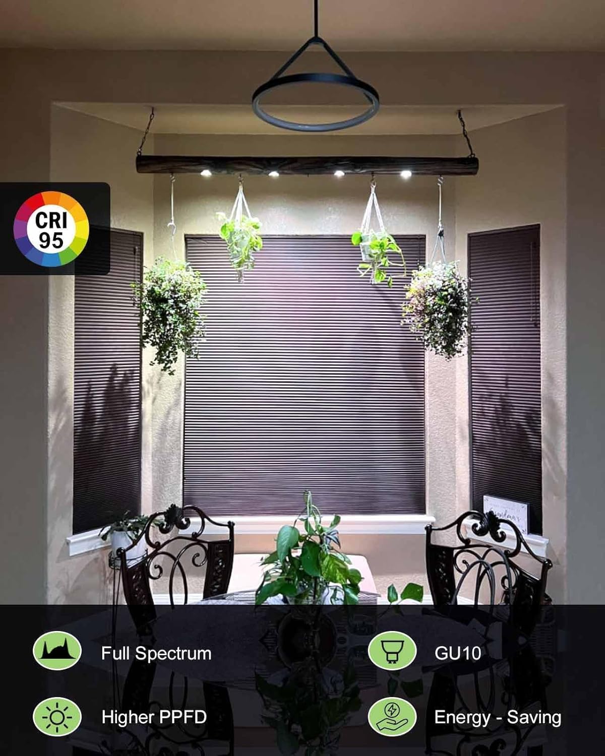 Grow Light, GU10 Full Spectrum Grow Light Bulb, 5W 110V PAR16 LED Plant Light Bulb for Indoor Plants, Neutral White 4000K, 3-Count