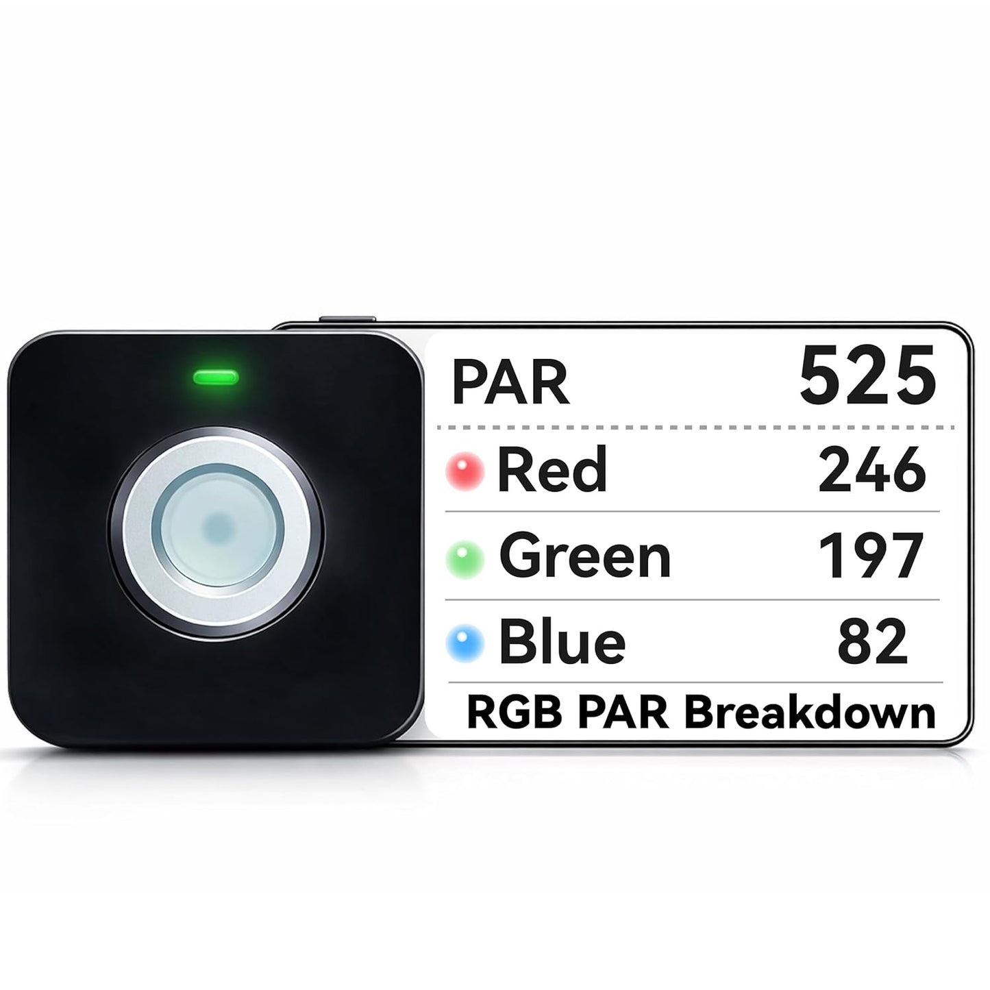 VBR-100 Quantum PAR Meter 6000umol/(㎡s), RGB PAR Breakdown, PPFD Distribution Mapping, Bluetooth Free App, Sensor Name(VBR-100 Plus), No Spectrum Selection