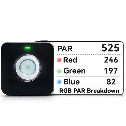 VBR-100 Quantum PAR Meter 6000umol/(㎡s), RGB PAR Breakdown, PPFD Distribution Mapping, Bluetooth Free App, Sensor Name(VBR-100 Plus), No Spectrum Selection