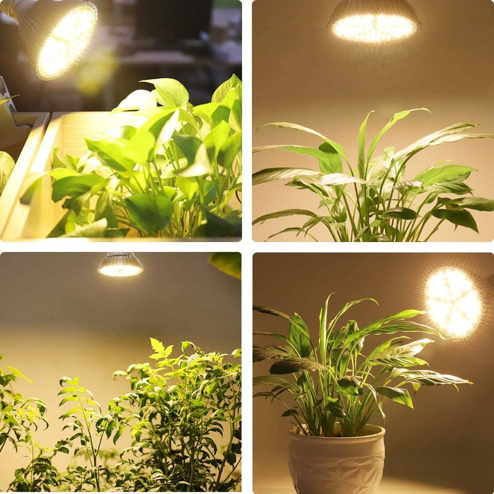 MILYN 2 Pack 100W Led Grow Light Bulb, Pure Warm Full Spectrum Grow Lights for Indoor Plants, E26 Grow Bulb for House Garden Hydroponics Succulent Seed Starting, Growing, Flower| 150LEDs Lamp