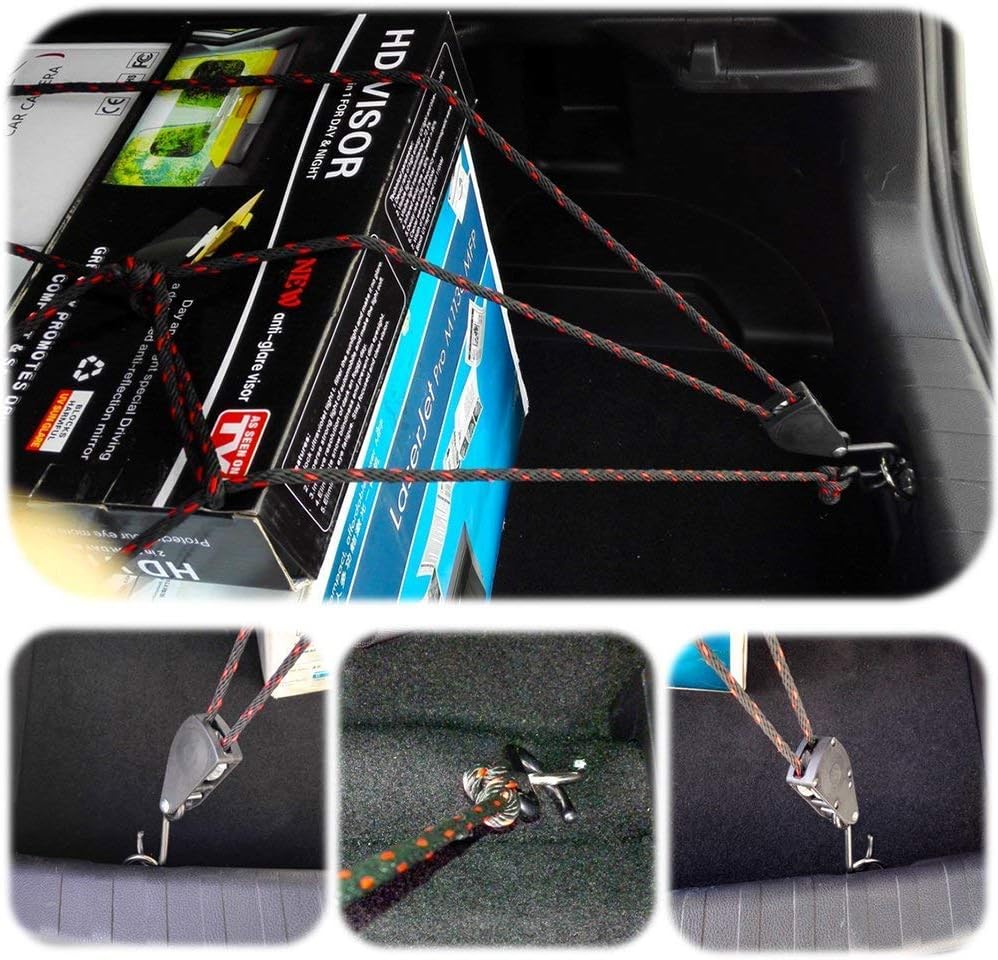 Heavy Duty Ratchet Tie Down Straps with Safety Hooks, Cargo Ratchet Straps for Kayak, Canoe, Truck, Trailer, Motorcycle, Grow Lights & Camping Gear, Securing Straps with Easy Release Ratchet Tightener