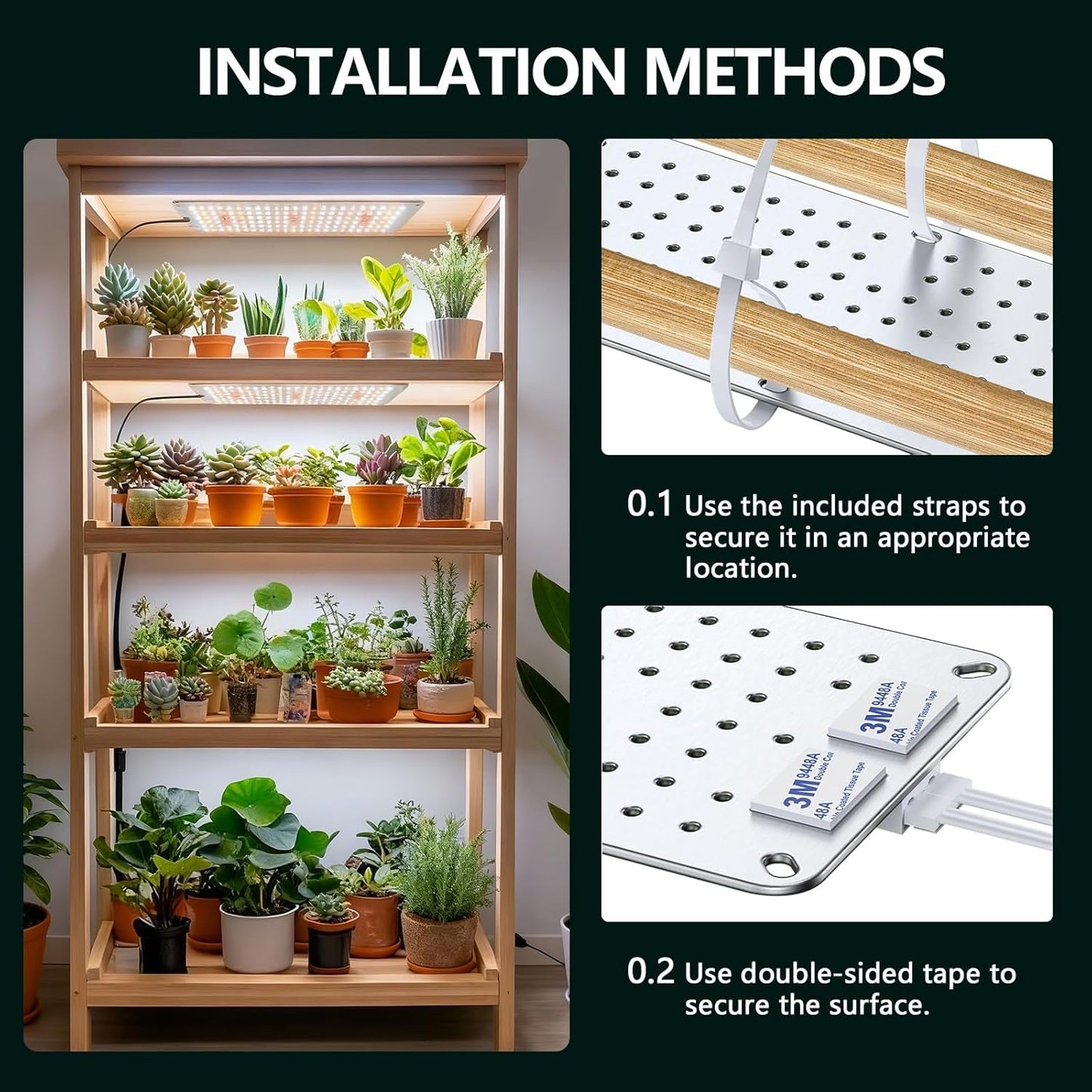 Grow Lights for Indoor Plants Full Spectrum,High PPFD 768LEDs Plant Lights with 4/8/12/16/20H Timer, Flexible Series & Parallel Connection for Indoor Growing(4 Pack)