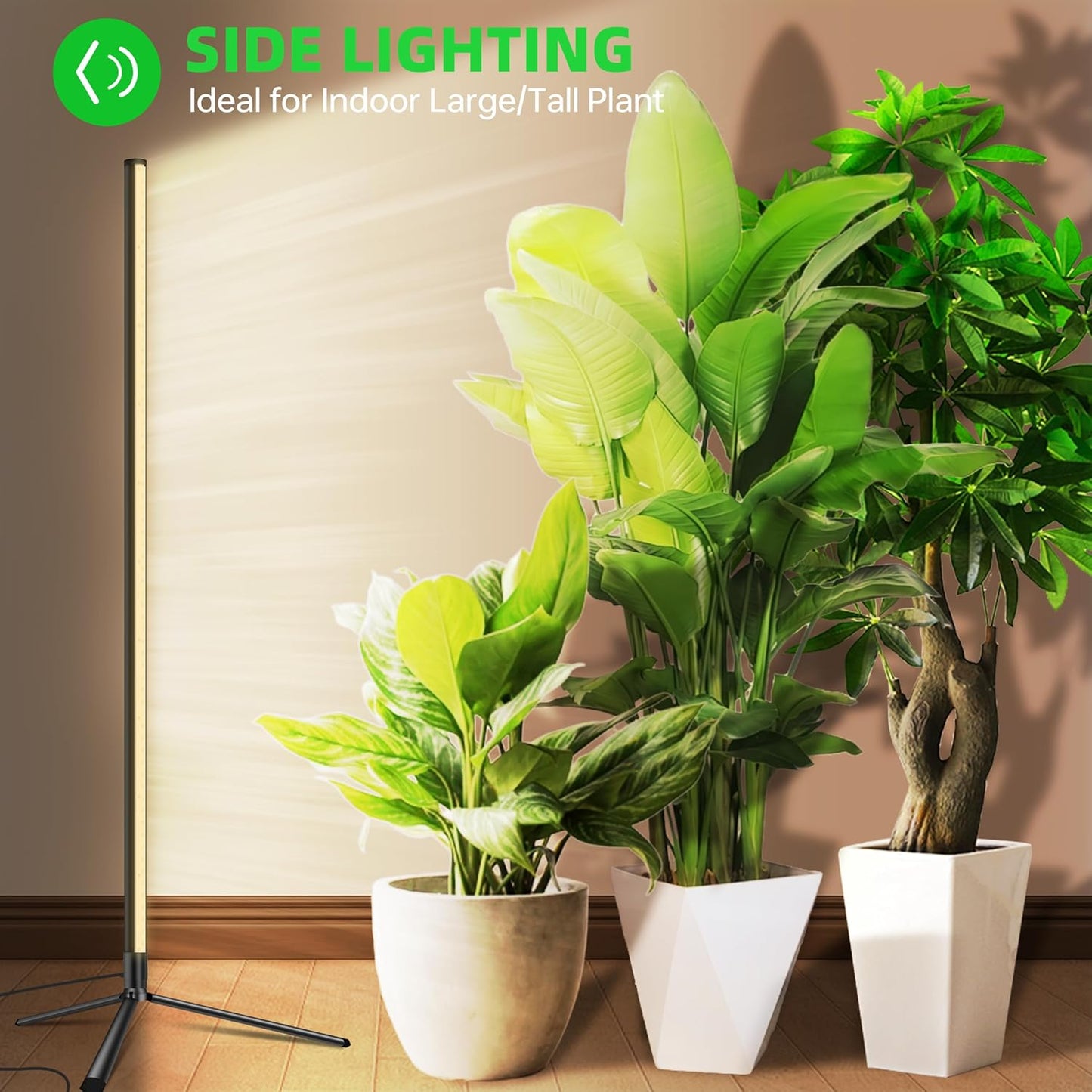 2 Pack Standing Grow Light for Indoor Plants,42W 243LEDs Full Spectrum Vertical Grow Light with 3 Light Modes,4FT Height Floor Grow Lamp with Foot Switch,Wide Area Coverage Ideal for Tall Plant