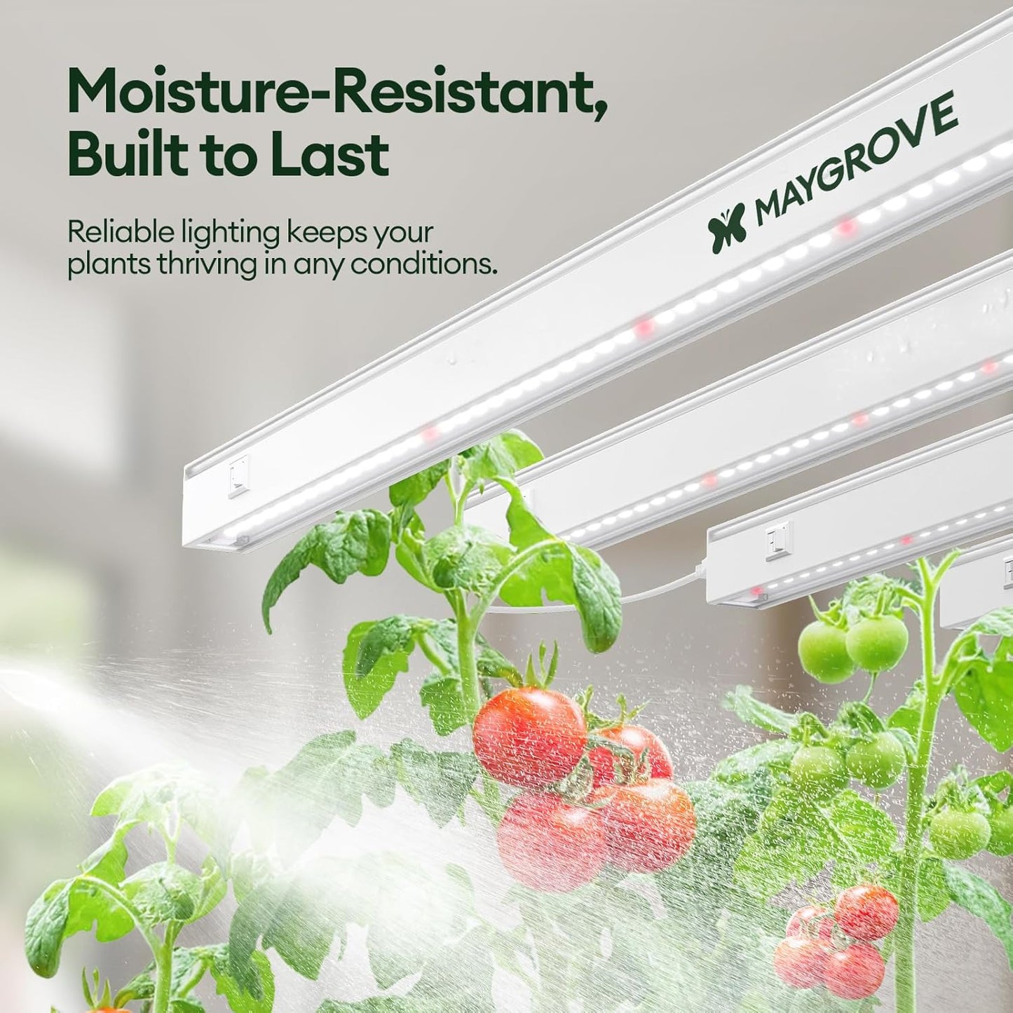 Maygrove T5 Grow Lights for Indoor Plants 1FT, Red-Enhanced Full Spectrum 5000K Grow Light, 28W(4 x 7W), Grow Light Strips for Seed Starting, Greenhouse, High PPFD, Linkable, White, 4-Pack