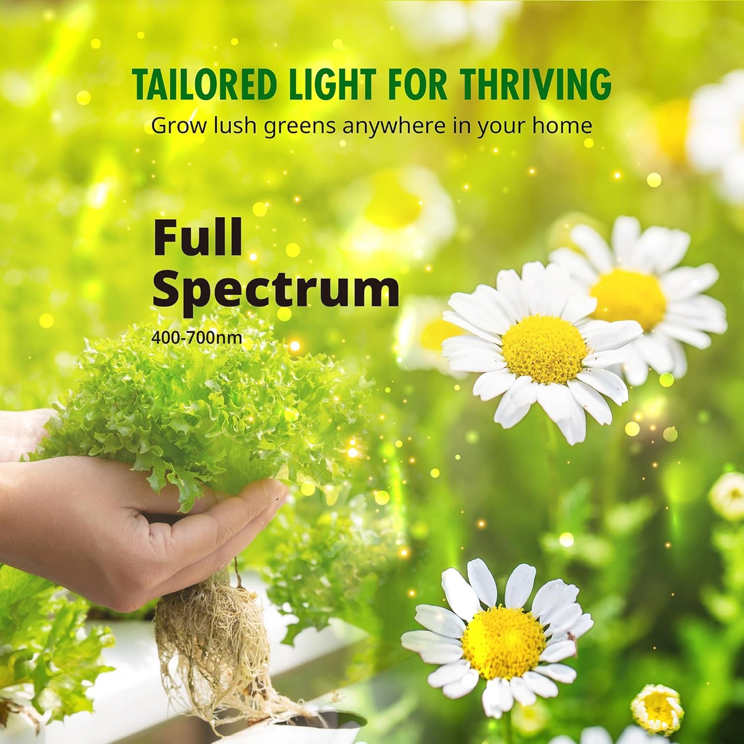 LED Grow Light Bulb, Plant Growing Light Bulb for Indoor Gardening, E26 Base, 40 Watt, Full Spectrum, Damp-Proof, Screw-in Design, White, 1set