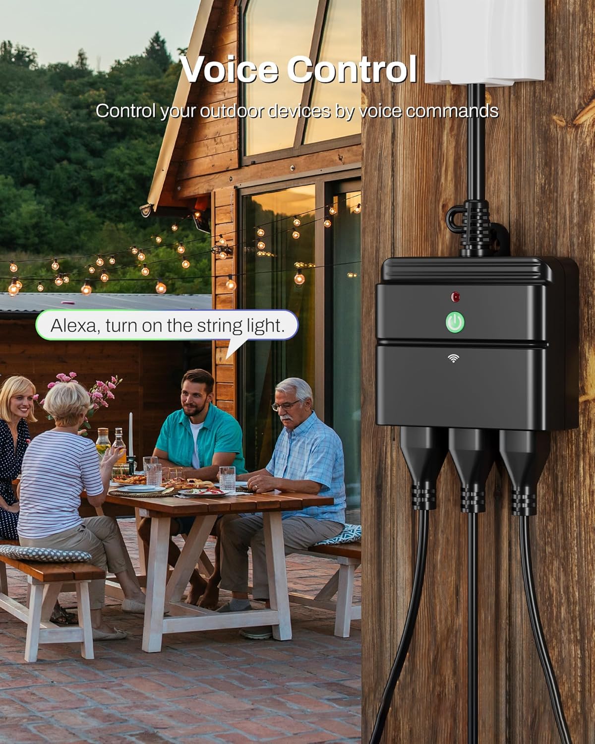 BN-LINK Smart WiFi Heavy Duty Outdoor Outlet, Timer and Countdown Function, No Hub Required for Outdoor Lights, Compatible with Alexa and Google Assistant (Outdoor) 2.4 GHz Network only