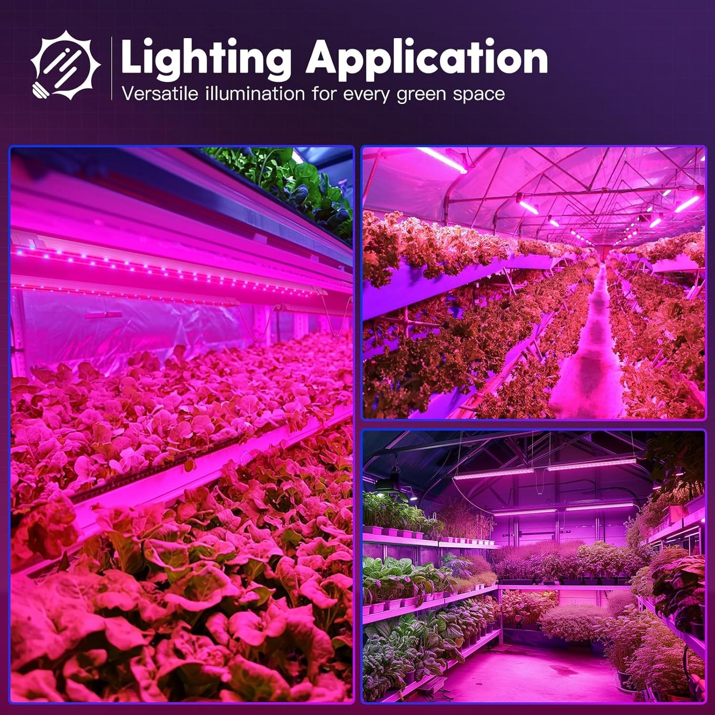 FREELICHT 1 Pack 4ft LED Grow Light, 60W (350W Equivalent), Red Blue (660nm+460nm) Full Spectrum Grow Lights for Indoor Plants, Hanging Plug in Grow Lamp for Hydroponic Greenhouse Plants Seedling Veg