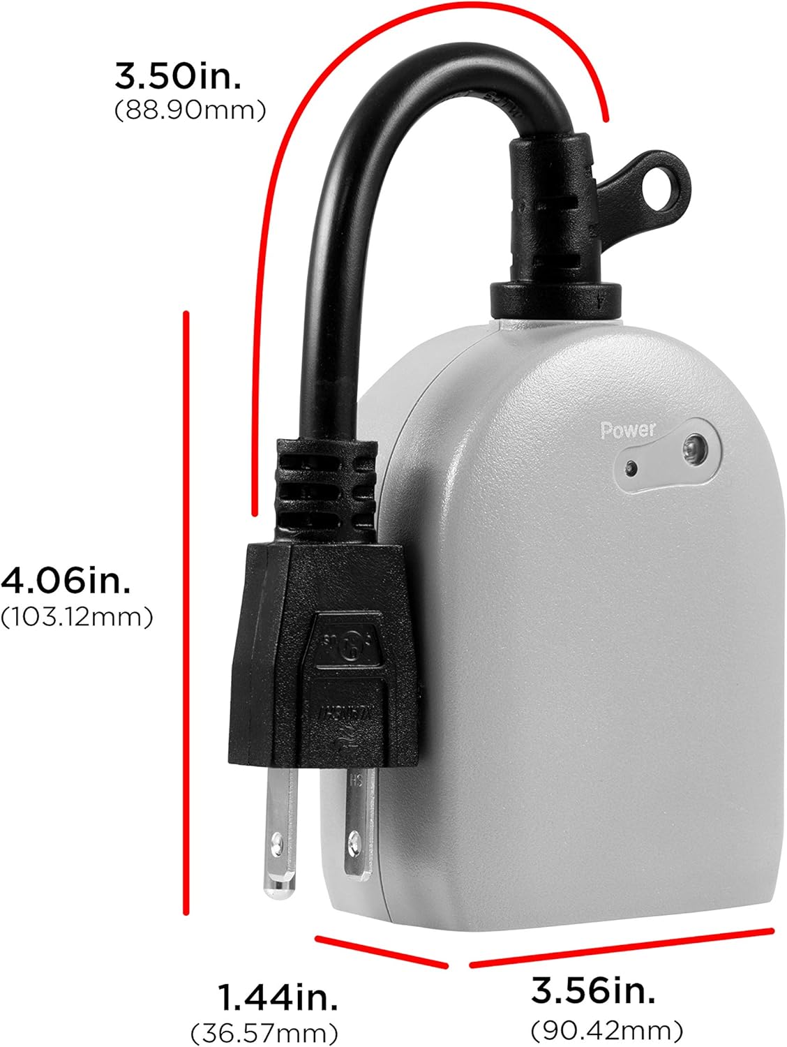 UltraPro Outdoor Outlet Timer, Dusk-to-Dawn Sensor, Single Outlet Light , Simple Automation, Weather-Resistant, Sensing , Seasonal Lights , Landscape, 1 Pack, Gray, 53634