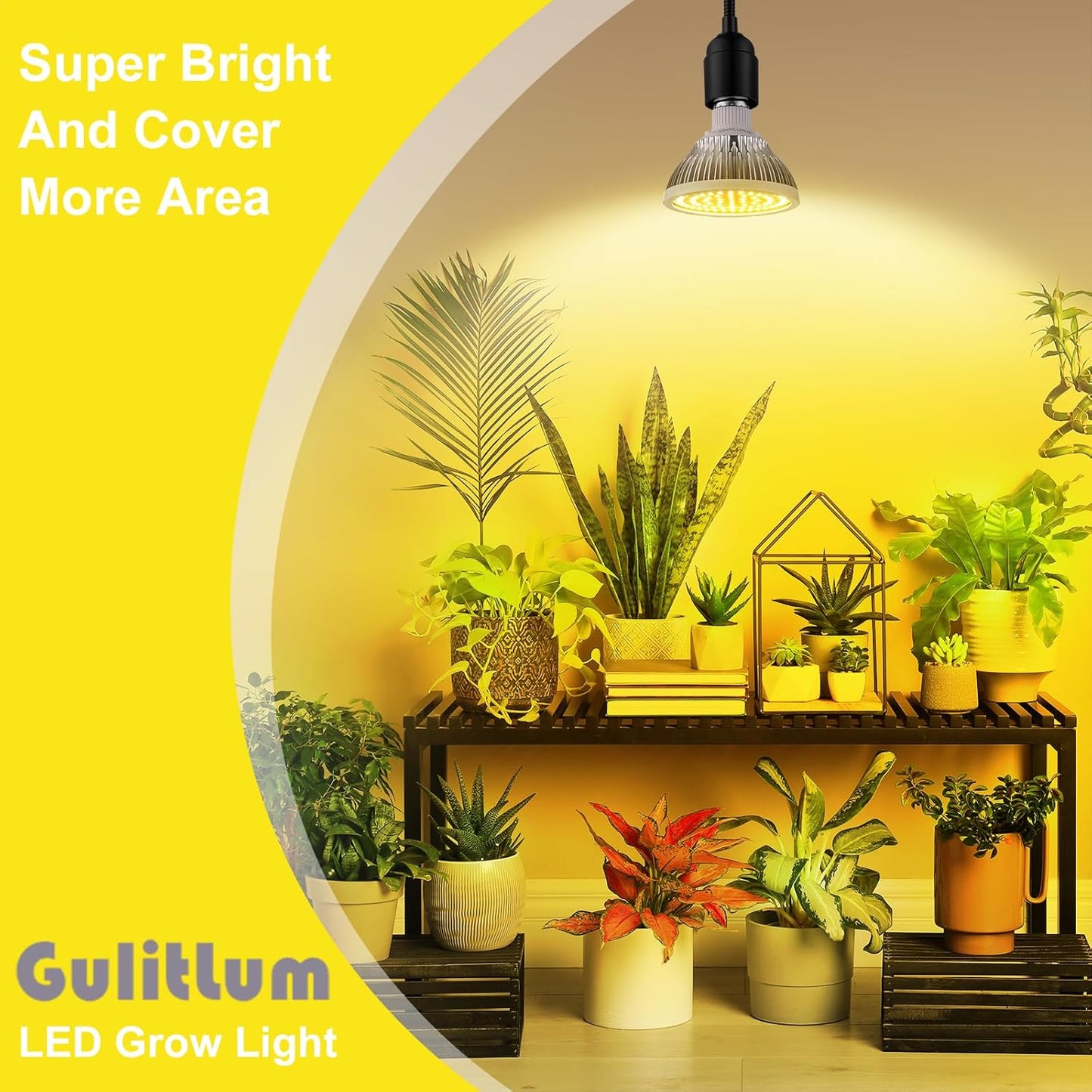 Grow Light Bulbs for Indoor Plants Full Spectrum, LED Grow Light Bulb 18W(180W Equivalent) 3500K Warm Light,PAR30 E26 Base for Regular Lamps,High PPFD for Plant Growing and Seed Starting.
