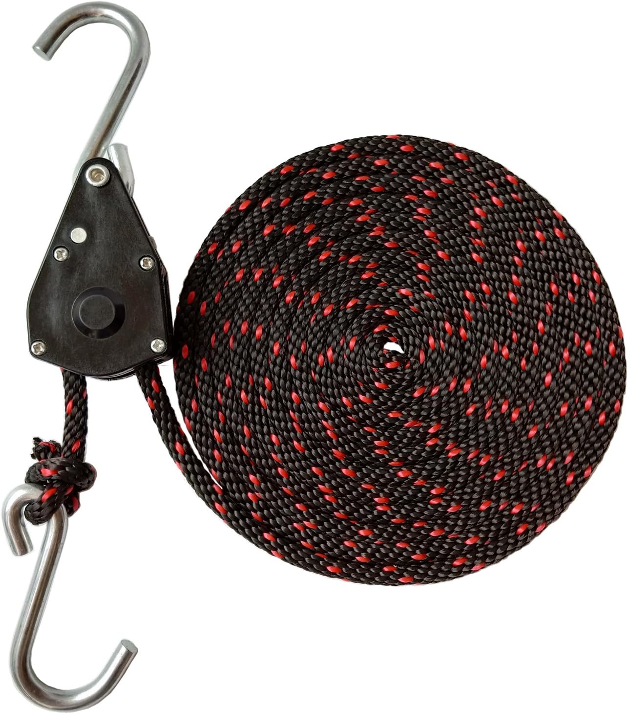 Sentry Ratchet Kayak and Canoe Bow and Stern Tie Downs 1/4" Grow Light Heavy Duty Adjustable Rope Hanger (2-Pack)