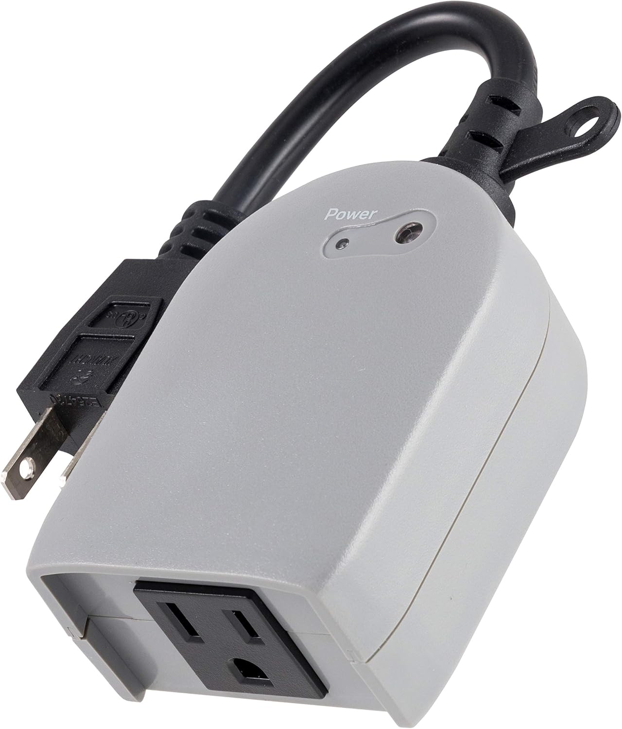 UltraPro Outdoor Outlet Timer, Dusk-to-Dawn Sensor, Single Outlet Light , Simple Automation, Weather-Resistant, Sensing , Seasonal Lights , Landscape, 1 Pack, Gray, 53634