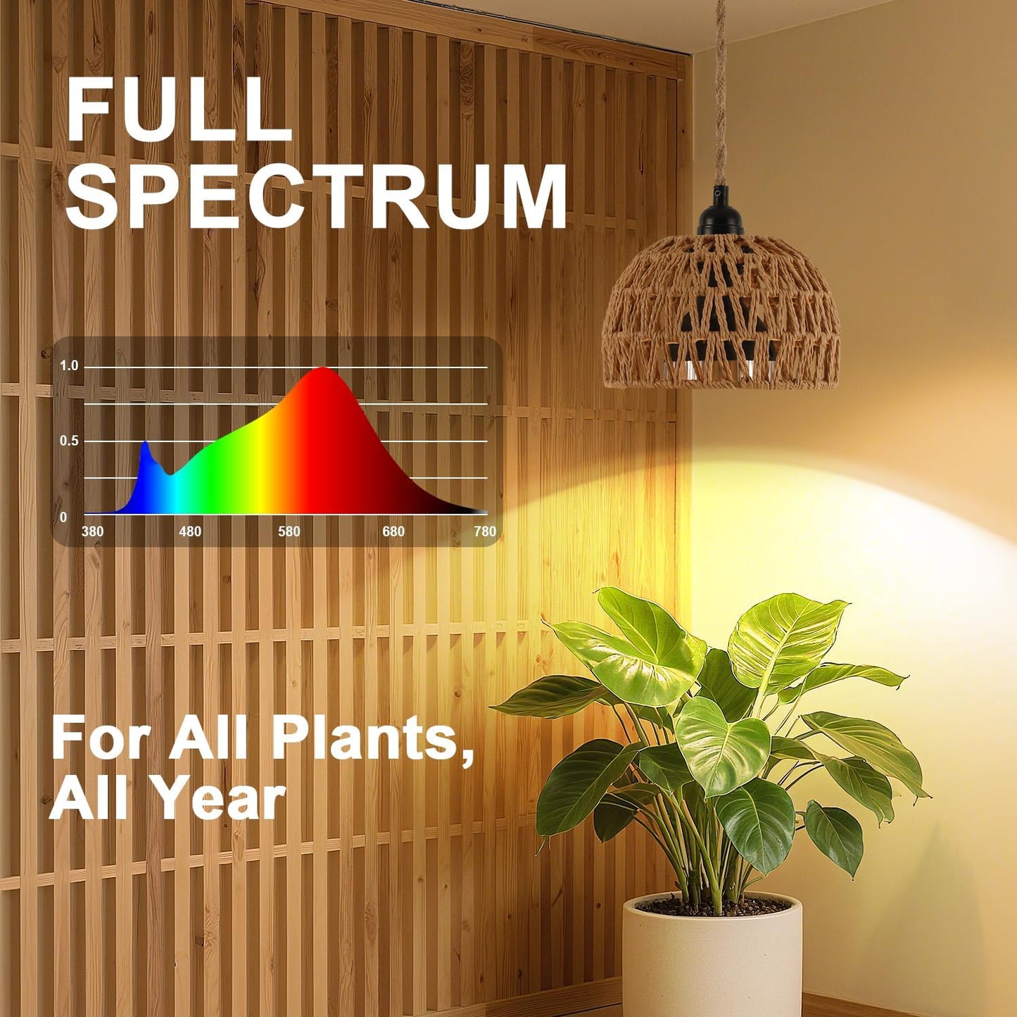 Hanging Grow Lights for Indoor Plants, Full Spectrum Plant Light, with Timer and 15FT Power Cord, 30W Pendant Plant Lights for Indoor Growing, Garden, Flowers, Greenhouse (4000k)