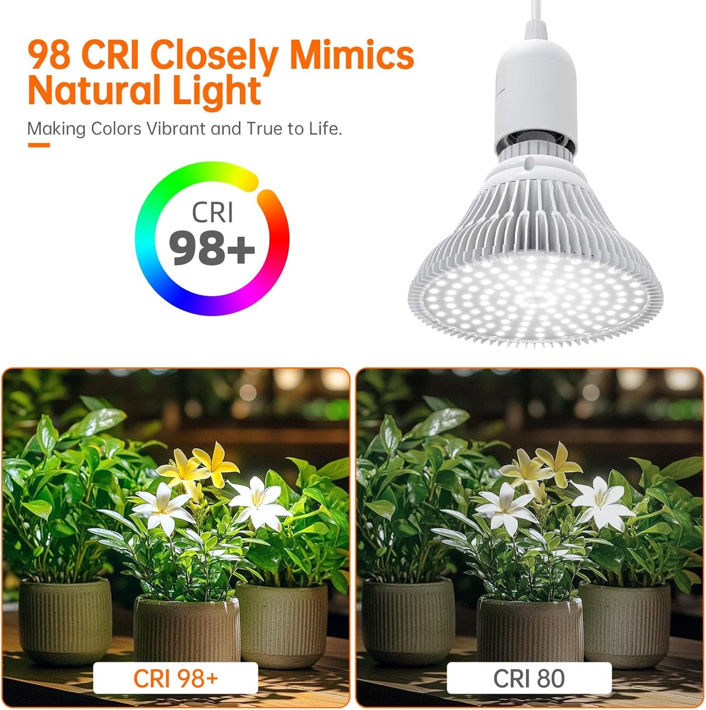Bstrip Hanging Grow Lights for Indoor Plants, 25W LED Full Spectrum Plant Lights for Indoor Growing with Timer, 16.4FT Power Cord, 5000K, Pendant or Ceiling Perfect for Tall Plants, and Plant Shelf