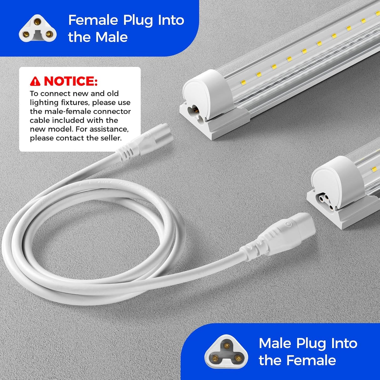Barrina GM48, Not Suitable for Barrina T5 Grow Lights, Only for Barrina's Products with GM Series Cords, Male and Female Extension Cable, 4FT, Certified, 4 Packs