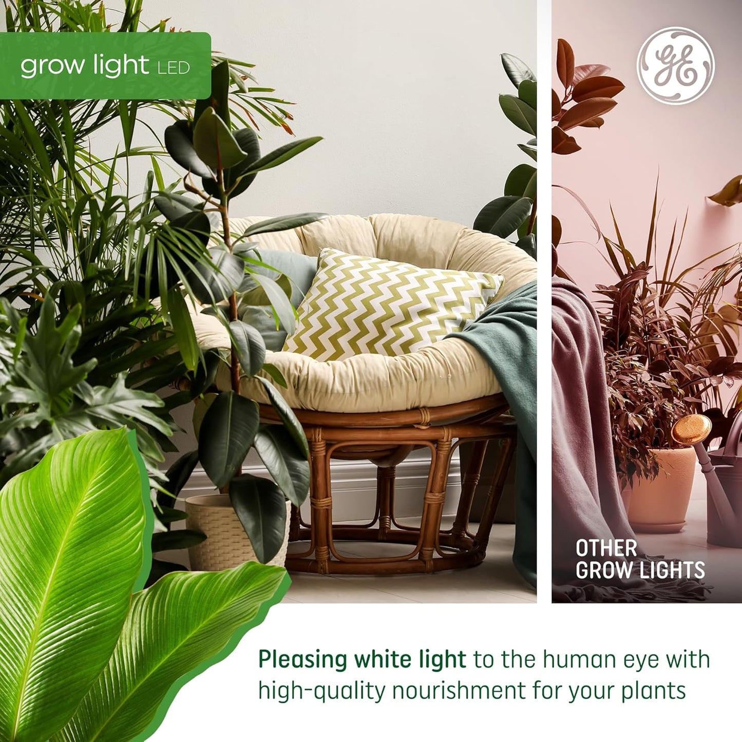 GE Grow Lights for Indoor Plants, BR30 Indoor Floodlight, LED Light Bulbs for Seeds and Greens with Balanced Spectrum, 25,000 Hours Lifespan, 16 PPF, 4 Pack (Packaging May Vary)
