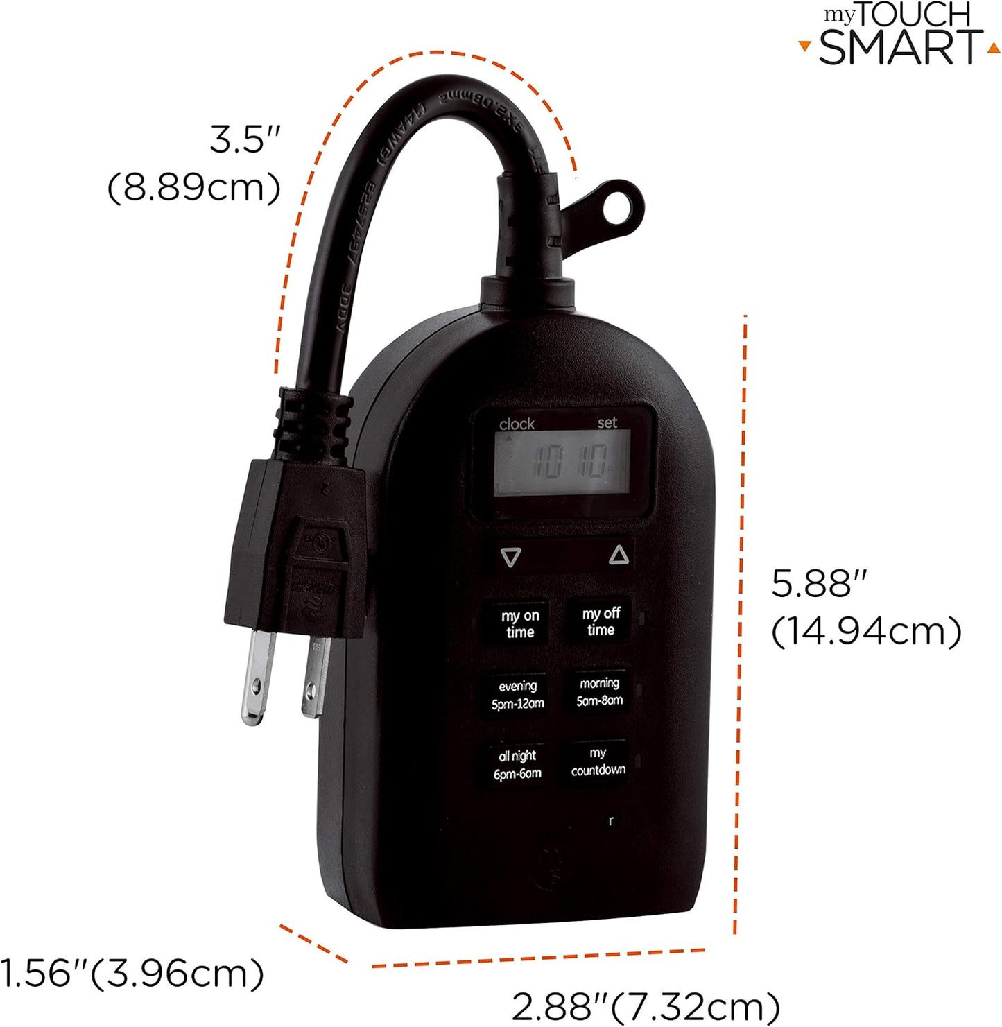 myTouchSmart 26898-P1 Indoor/Outdoor Weather Resistant Digital Plug-in Timer, Custom Presets