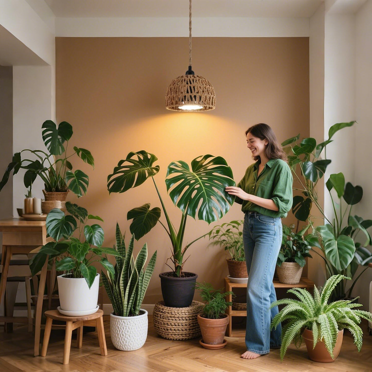 Hanging Grow Lights for Indoor Plants, Full Spectrum Plant Light, with Timer and 15FT Power Cord, 30W Pendant Plant Lights for Indoor Growing, Garden, Flowers, Greenhouse (4000k)