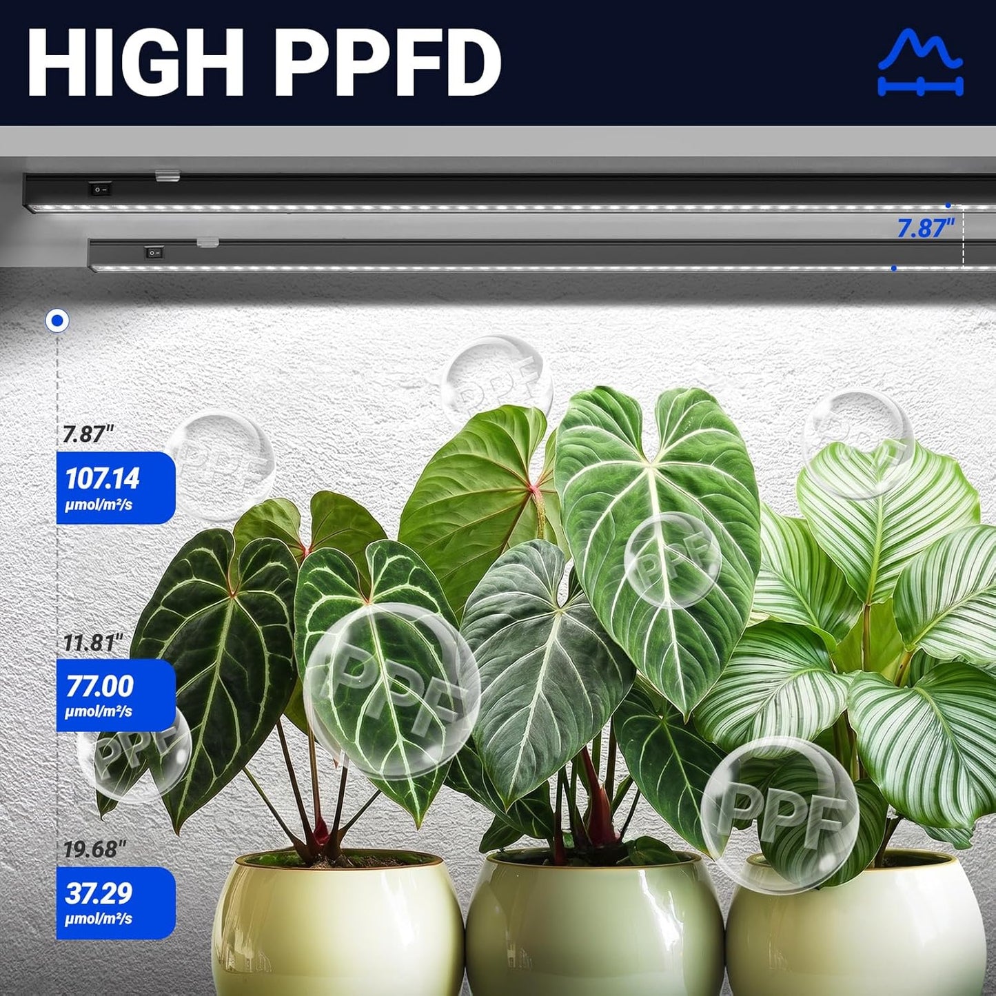 Barrina T5 Grow Lights for Indoor Plants, 2FT 5000K Full Spectrum LED Grow Light with Black Cover, T5 Grow Light Strip, Under Cabinet Plant Light with Switch Cord, Linkable, Plug and Play, 4 Packs