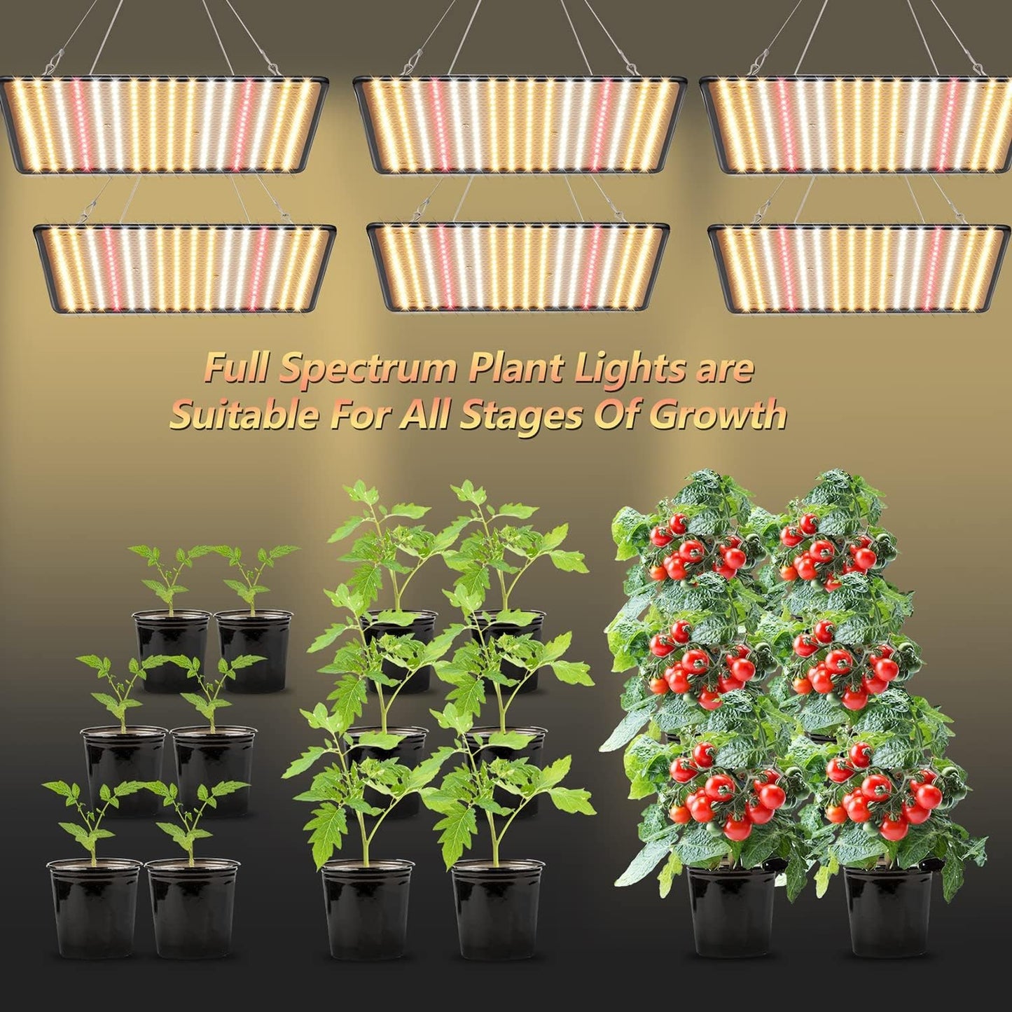 Grow Light, (2-Pack) 200W LED Grow Lights for Indoor Plants Full Spectrum Plant Growing Lamps for Seedling Veg and Bloom